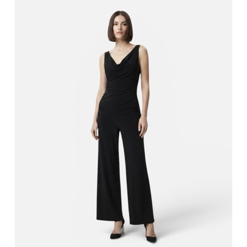 NWT White House Black Market Black Sleeveless Side Cinched Jumpsuit Size 6 $148